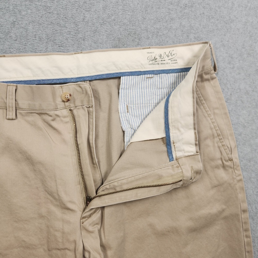 Polo Ralph Lauren Pants Mens 36x34 Khaki Tan Classic Fit Straight Chino Cotton - Picture 3 of 12